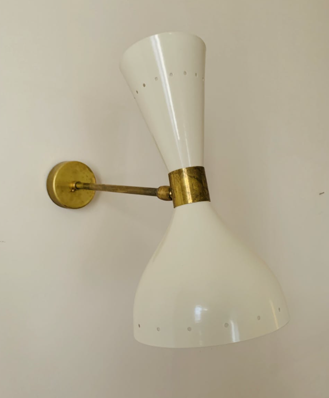 Pair of white Italian wall appliques