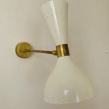 Pair of white Italian wall appliques