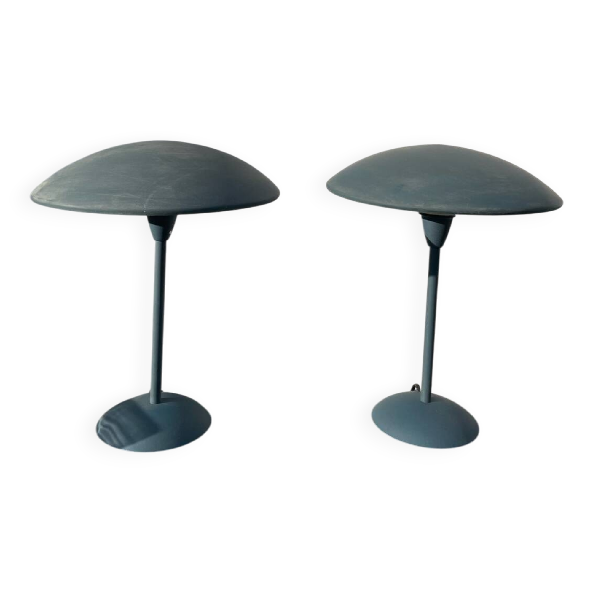Pair of blue metal lamps Habitat, 1996