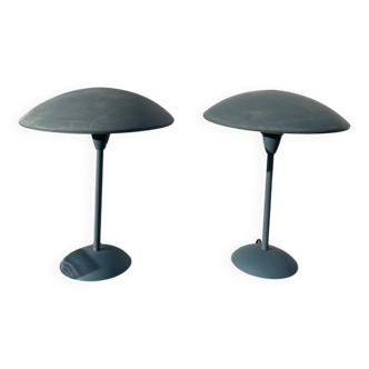 Pair of blue metal lamps Habitat, 1996
