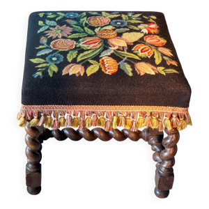 Tabouret ancien en noyer - louis