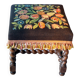 Tabouret ancien en noyer massif, Louis 13 tapisserie