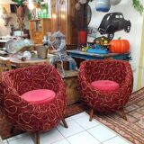 Pair of rattan armchairs