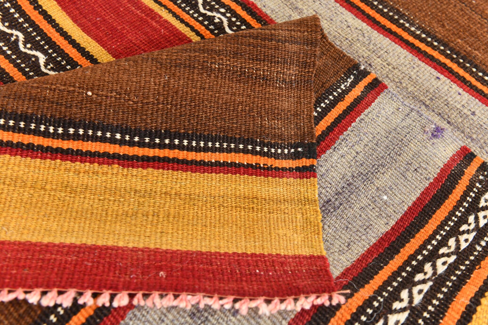 4x7 Handmade Red Anatolian Vintage Rug, 135x219Cm