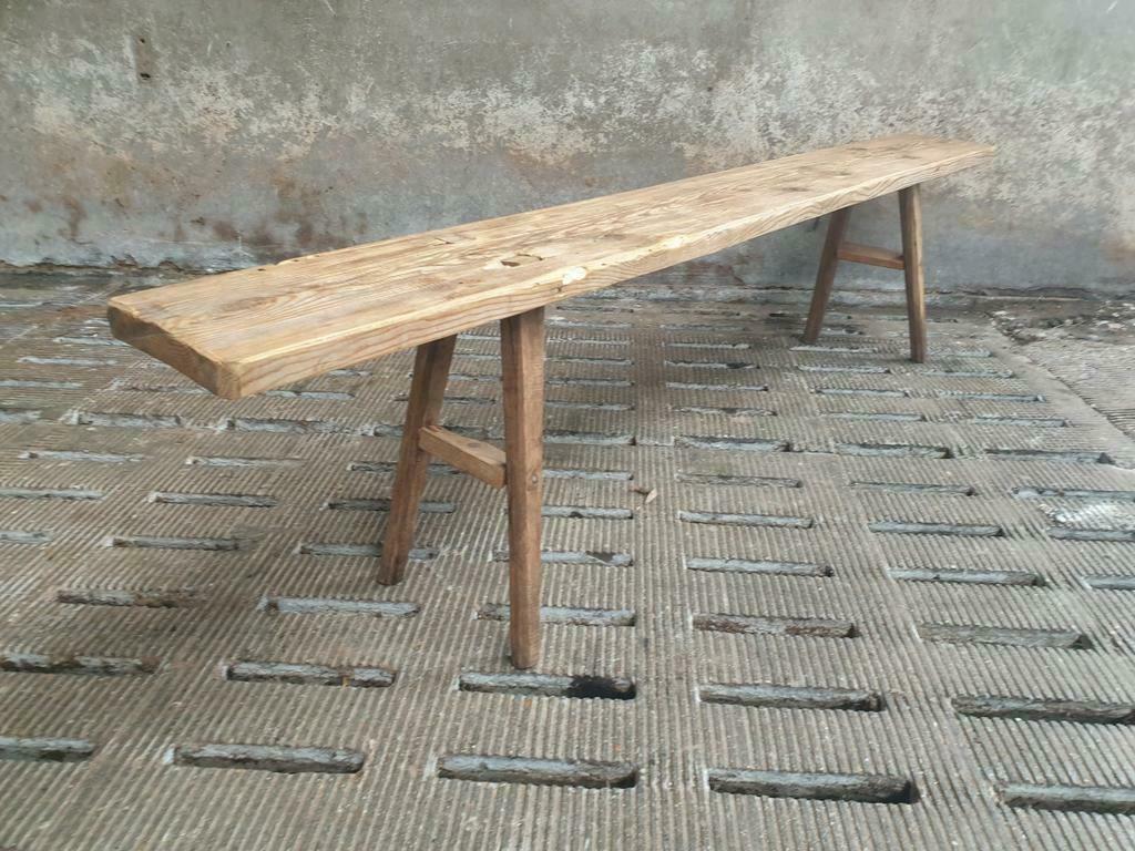 Old bench sidetable pine with oak