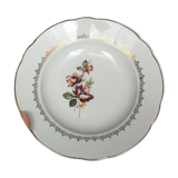 6 assiettes creuses vaisselle ancienne roses multi couleur doré or