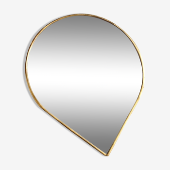 Handcrafted brass teardrop mirror