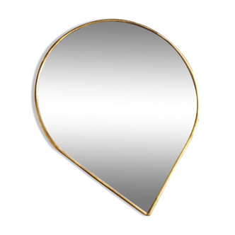 Handcrafted brass teardrop mirror