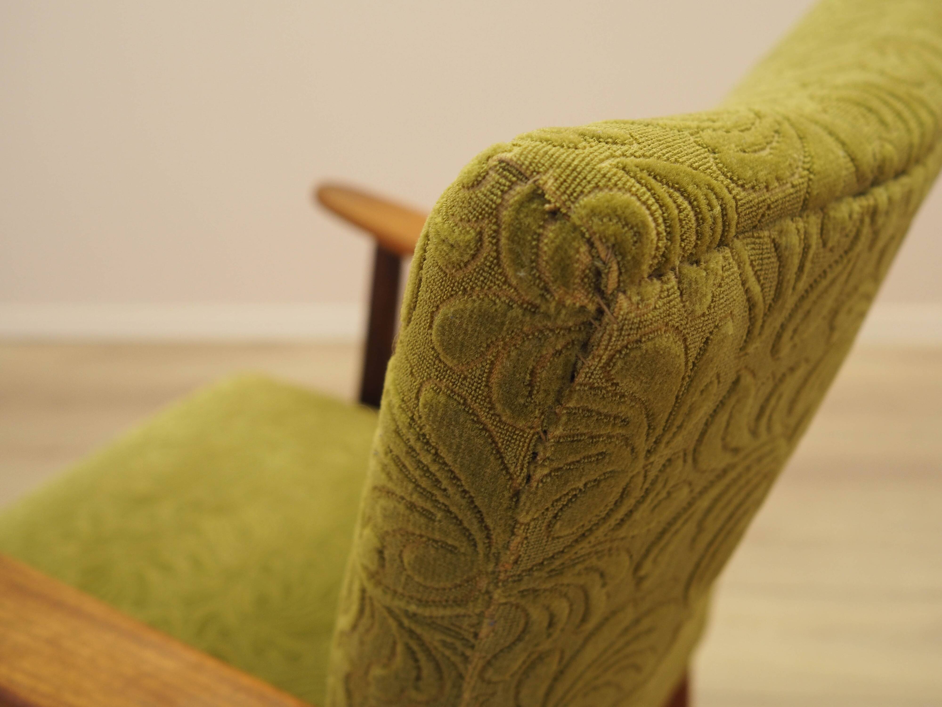 Green armchair, Danish design, 1960s, made in Denmark