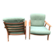 Fauteuils scandinaves bois blond vintage Années 60