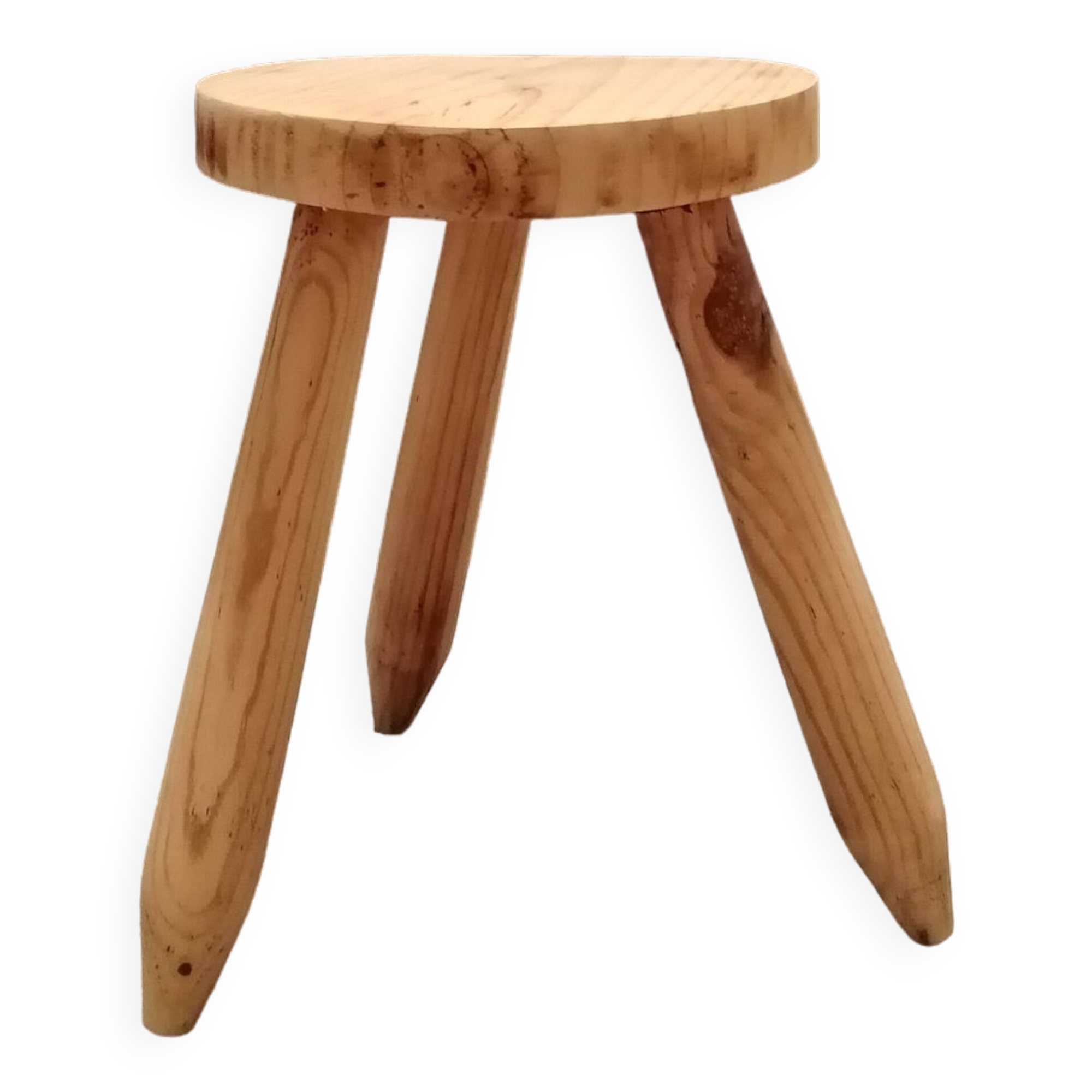 Wooden tripod farm stool