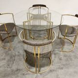 Vintage brass dining room set by Belgochrom, 1970s