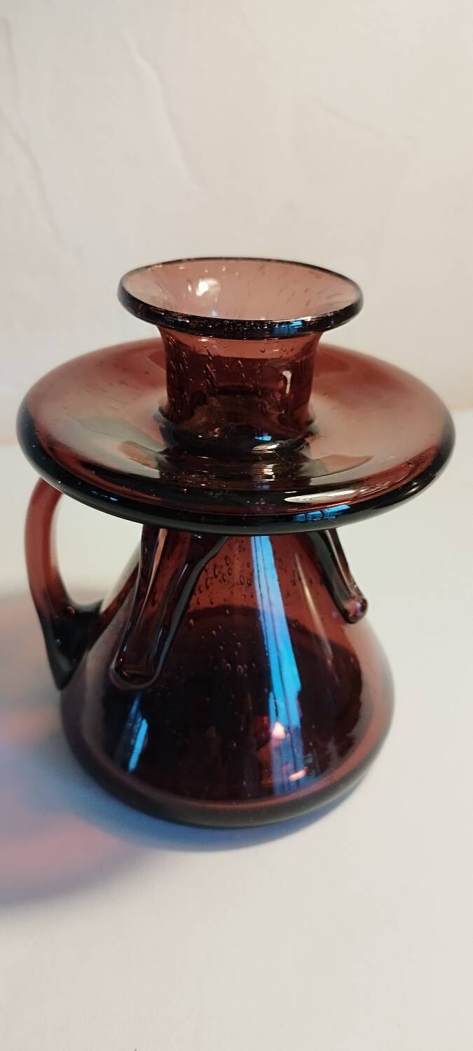 Biot bubbled glass candle holder