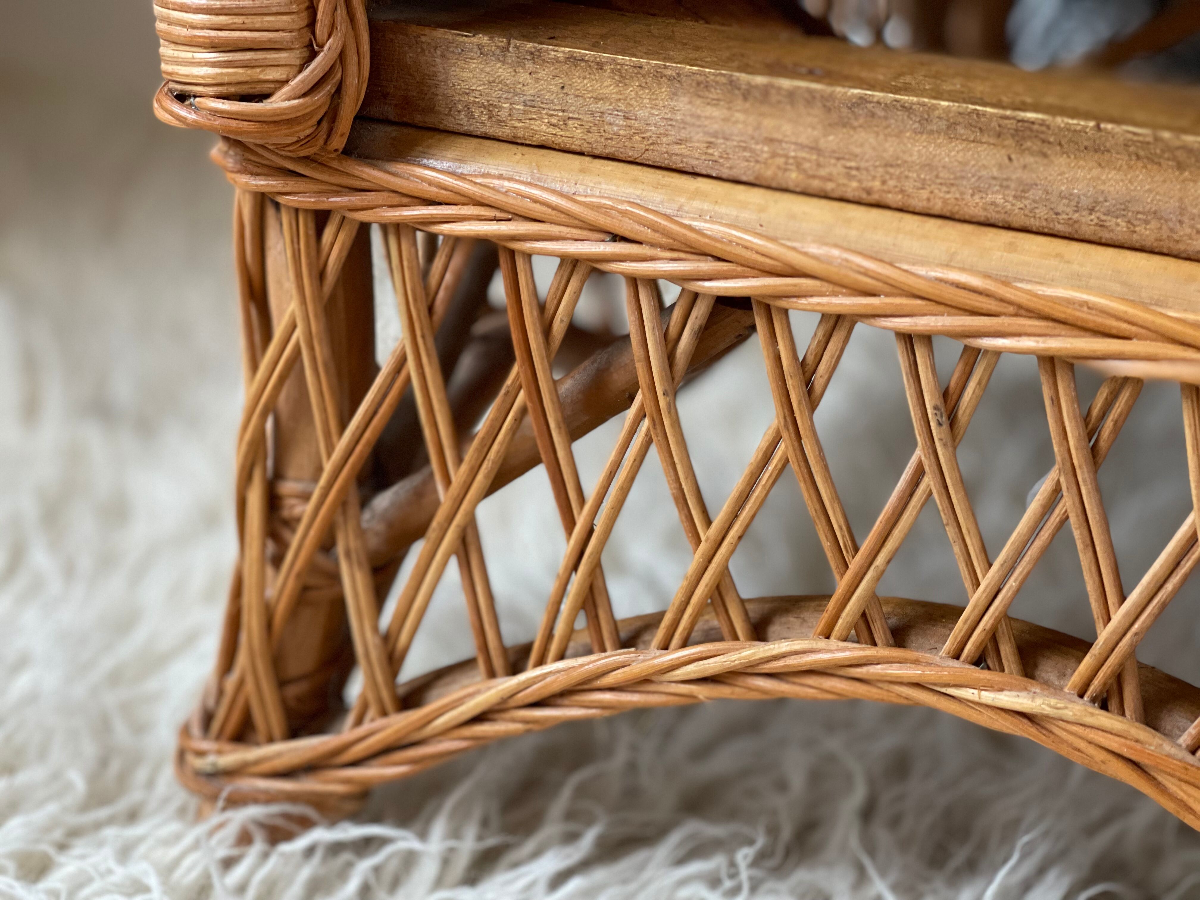 Commode vintage en rotin