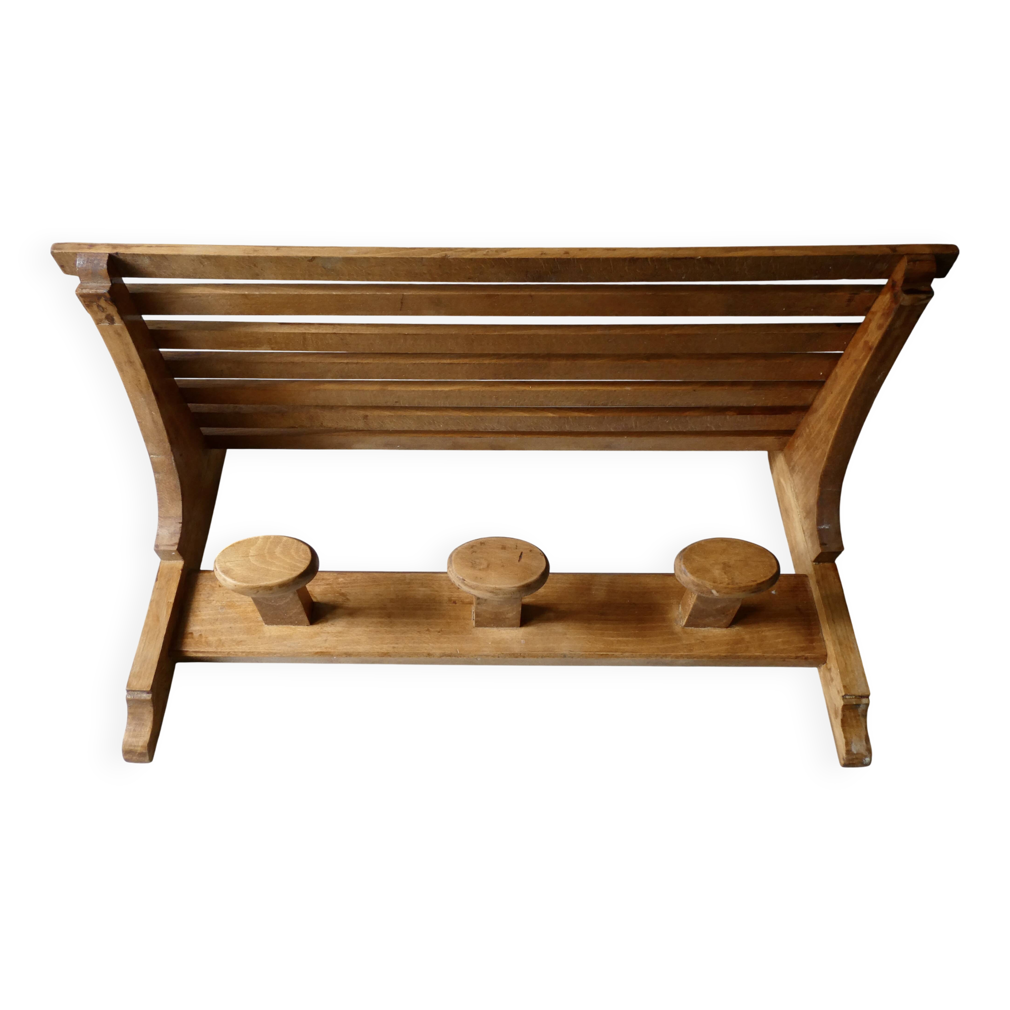 coat rack with hat rack in solid wood