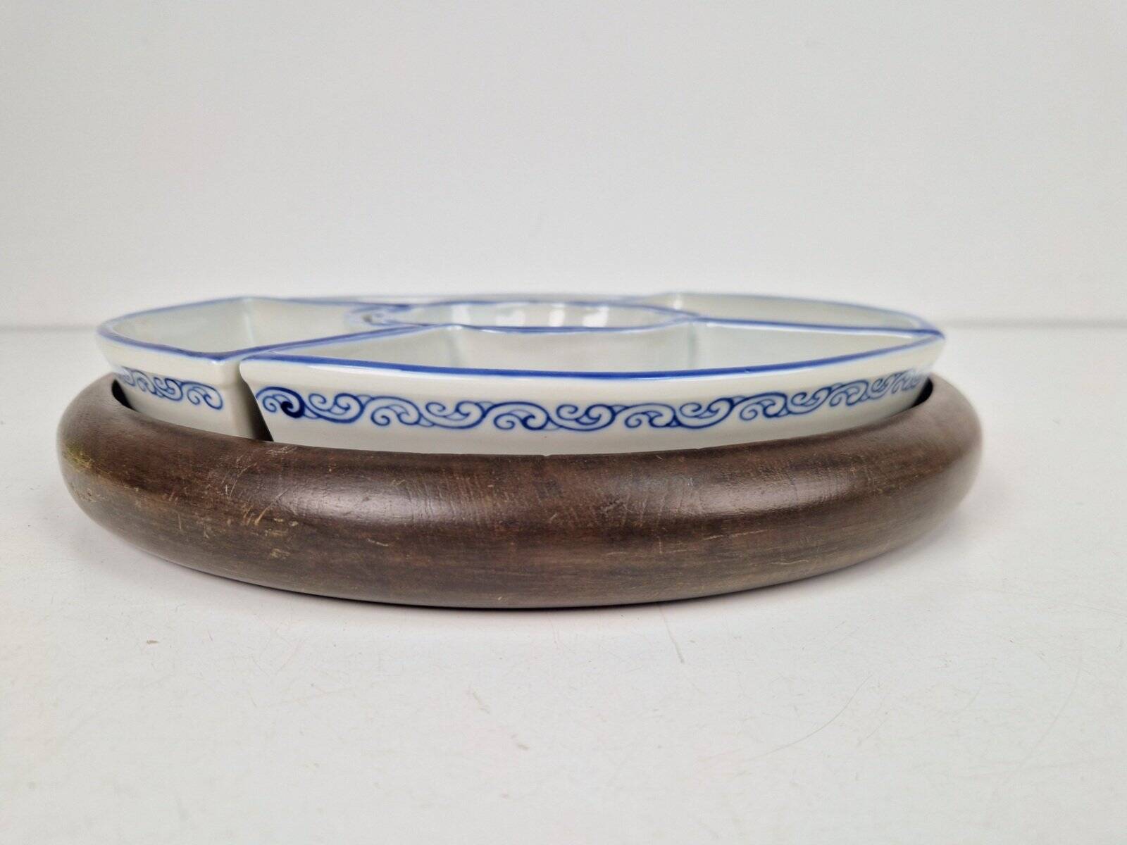 Vintage Chinese Blue Flower Porcelain Snack Bowl with Appetizer Bowls