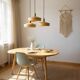 Vintage triple globe pendant light in gold granite glass