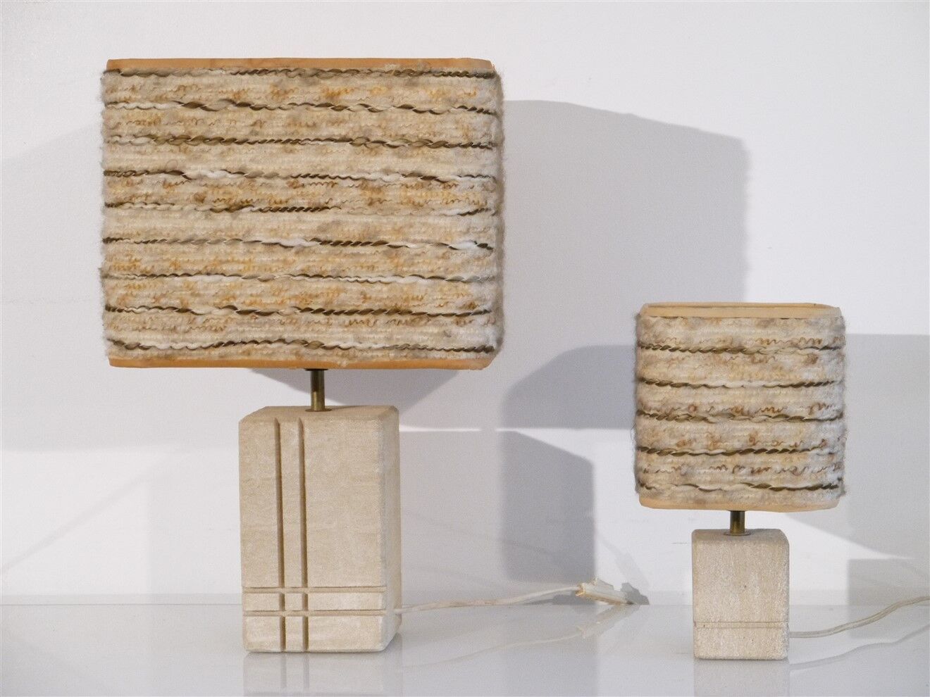 Pair of vintage stone lamps 1970
