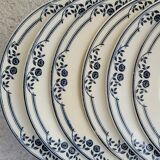 Set of 6 flat plates Salins Model Saussure A.B. Iron Earth