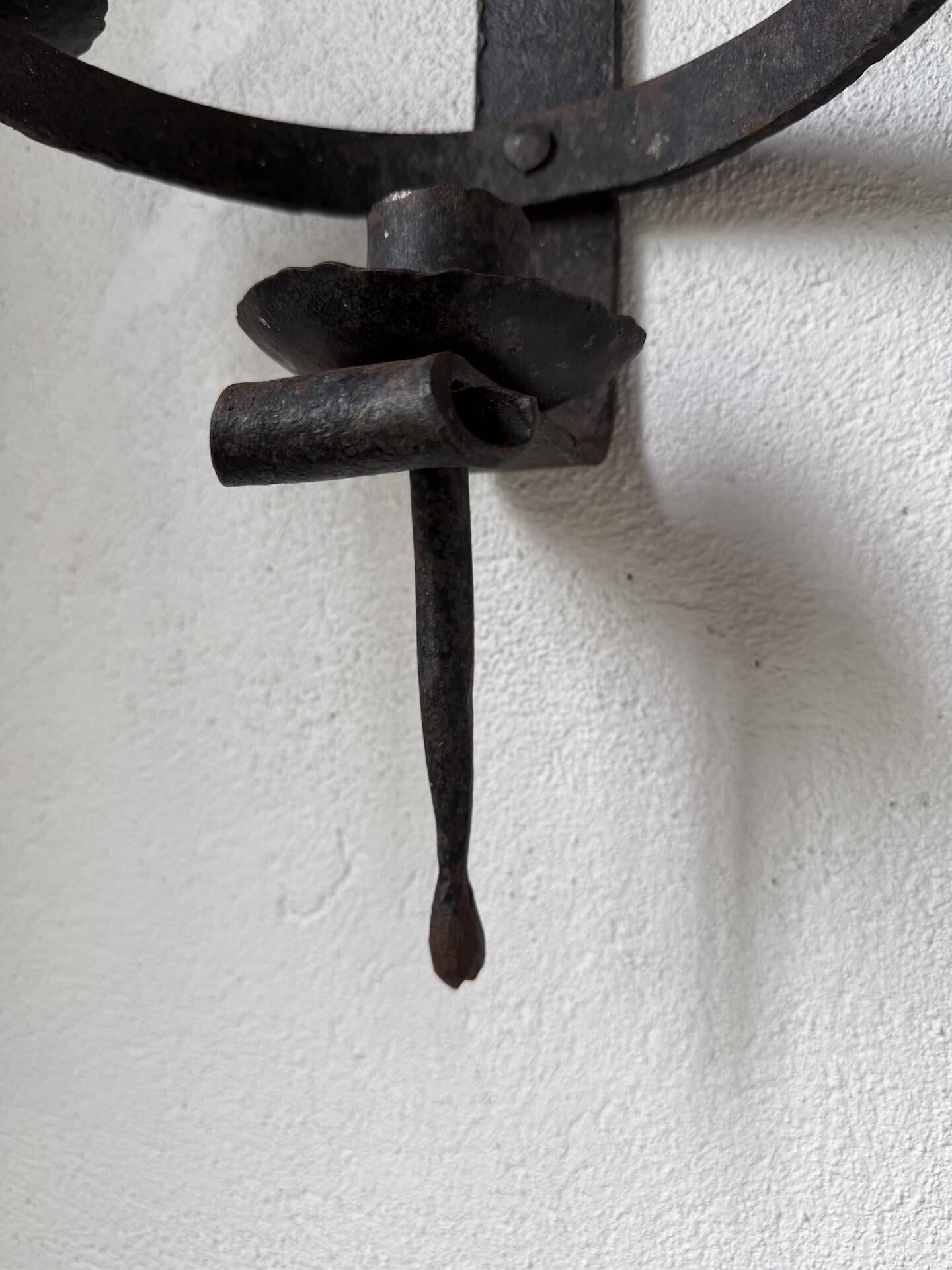 Wrought iron candle holders 1900 brutalist sconces