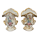 Paire de vases de mariée porcelaine XIXeme