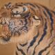 Roaring tiger - Ink - Japan - signed Tessen and dated 1937