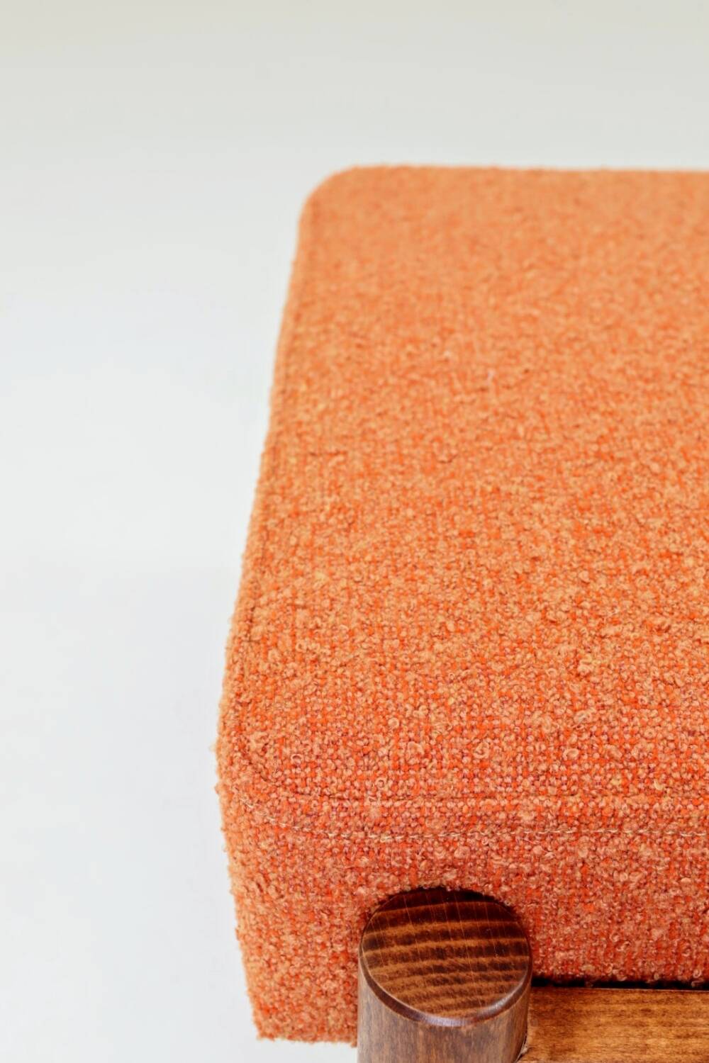 Scandinavian orange/green boucle stools set of 2