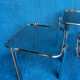 SET OF 3 NESTING TABLES WITH CHROME METAL DOUBLE BASE AND SMOKED GLASS