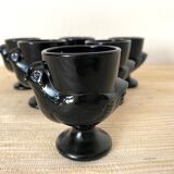 Coquetiers hen in black opaline