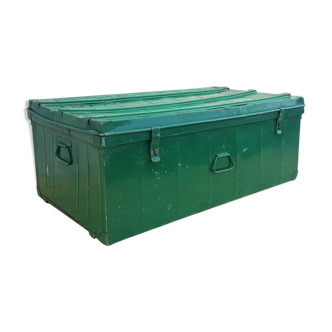 Military green metal trunk