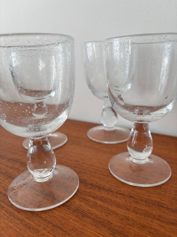 Lot de 8 verres en verre bullé transparent verres à eau ou vin