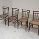 Set of 4 old Thonet style cane bistro chairs from the 1930s