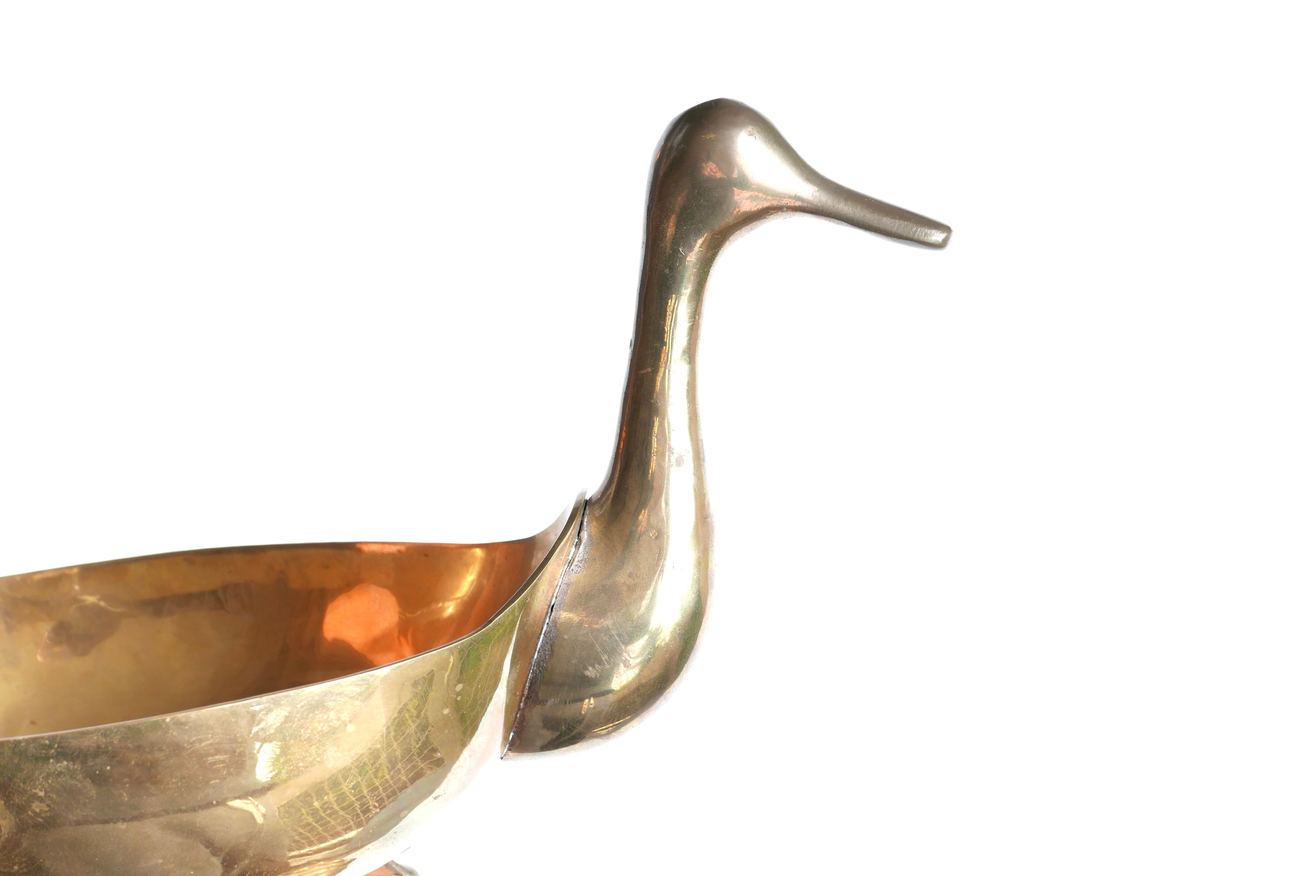 Trinket bowl bird in brass, years 60