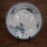 Royat Sarreguemines footed plate with blue decor