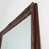 Antique French Facet-Cut Mirror in Carved Wood, circa 1850