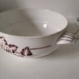 Digoin Sarreguemines Atlantic pattern tureen, deep red rose decoration