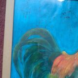 Tableau peinture acrylique coq