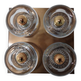 Copper and glass sconce from Cosack, Germany, 1960s.