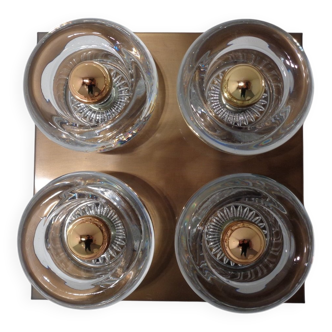 Copper and glass sconce from Cosack, Germany, 1960s.