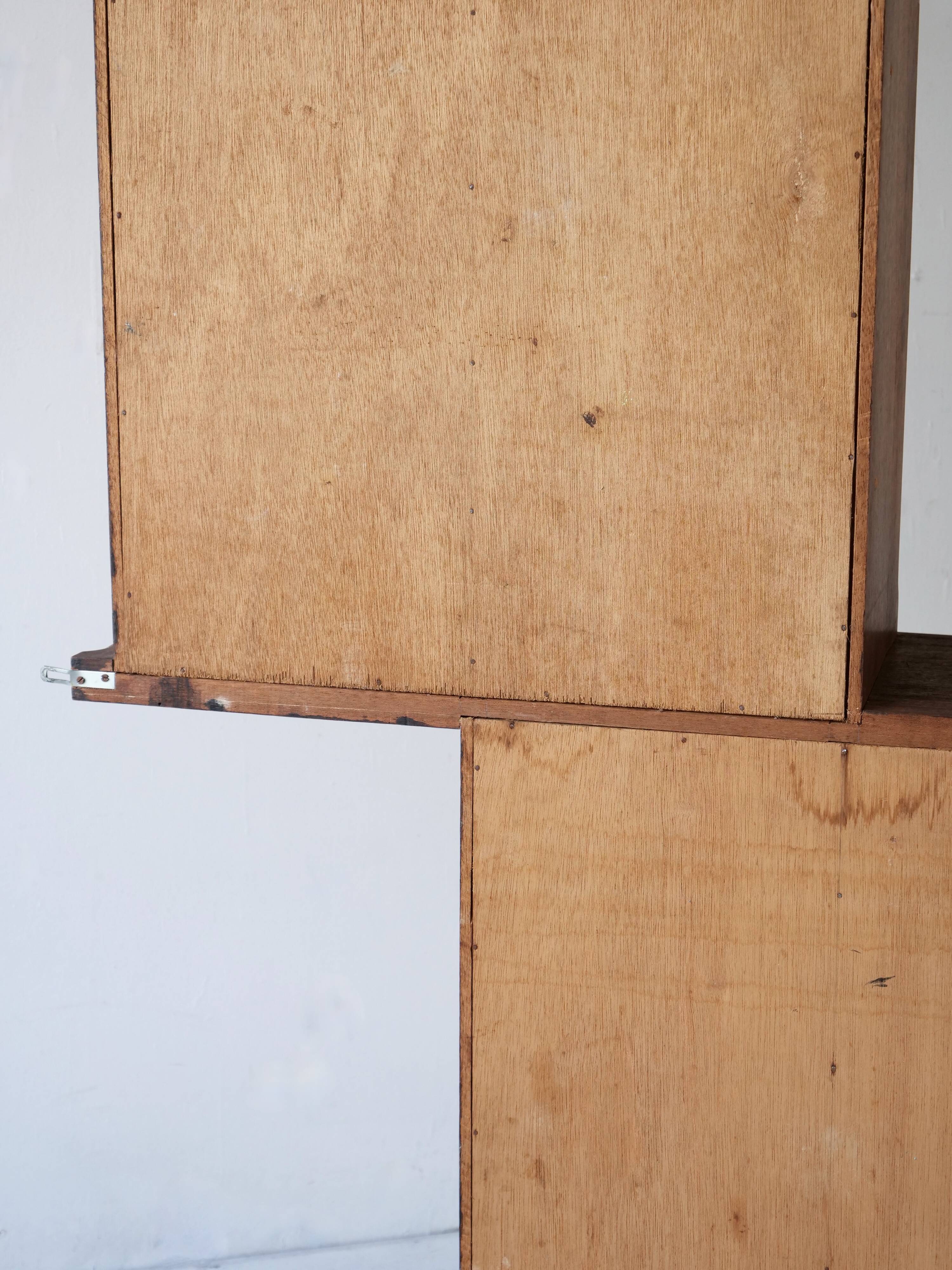 Art deco wall shelf in solid wood