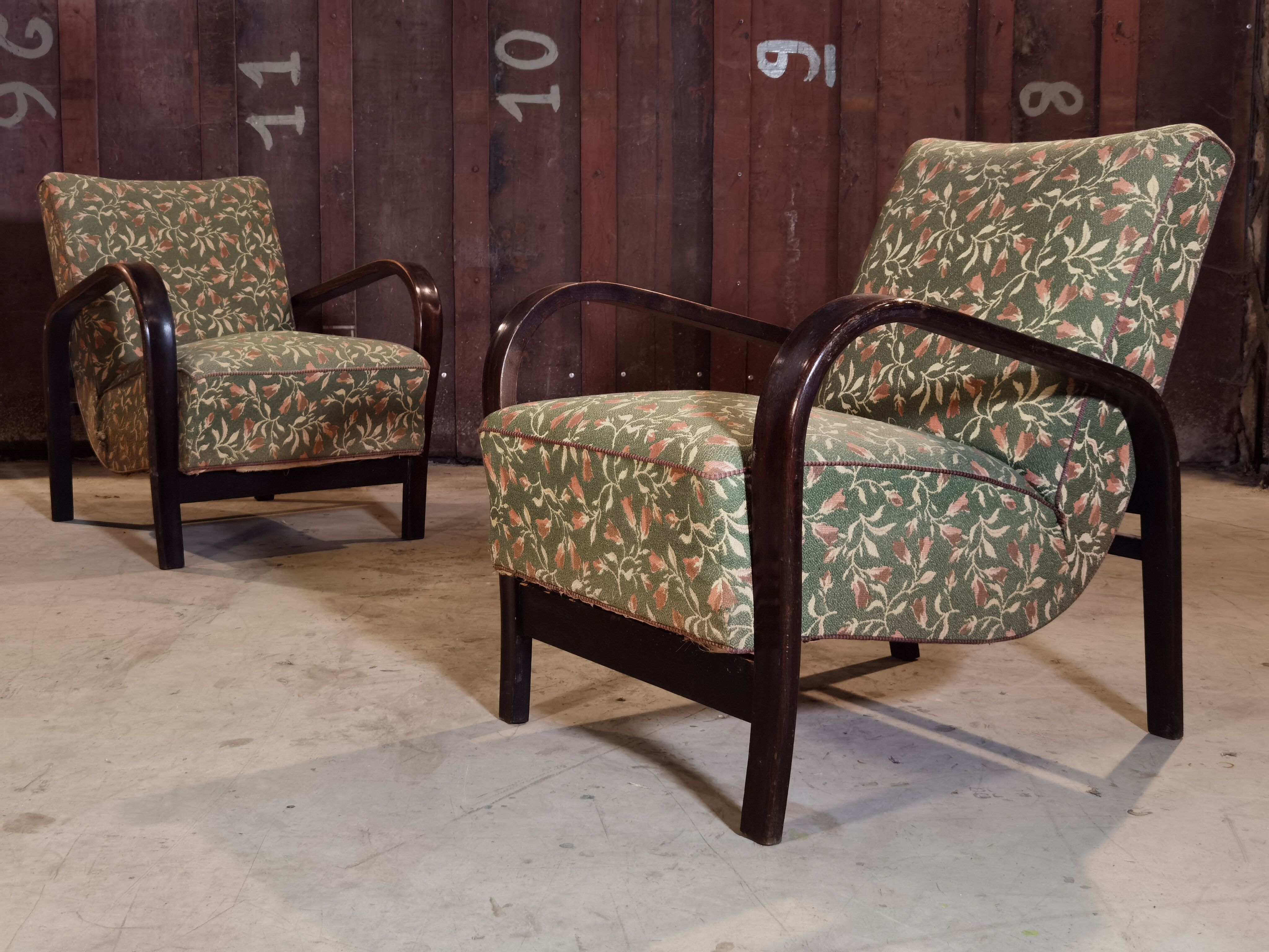 Pair of armchairs Art Deco Karel Koelka and Antonon Krop-ek