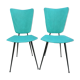 Pair of chairs from the 50s, metal compass legs and Skaï