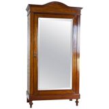 20th-Century Mahogany Linen-Press with Mirror, 1950s