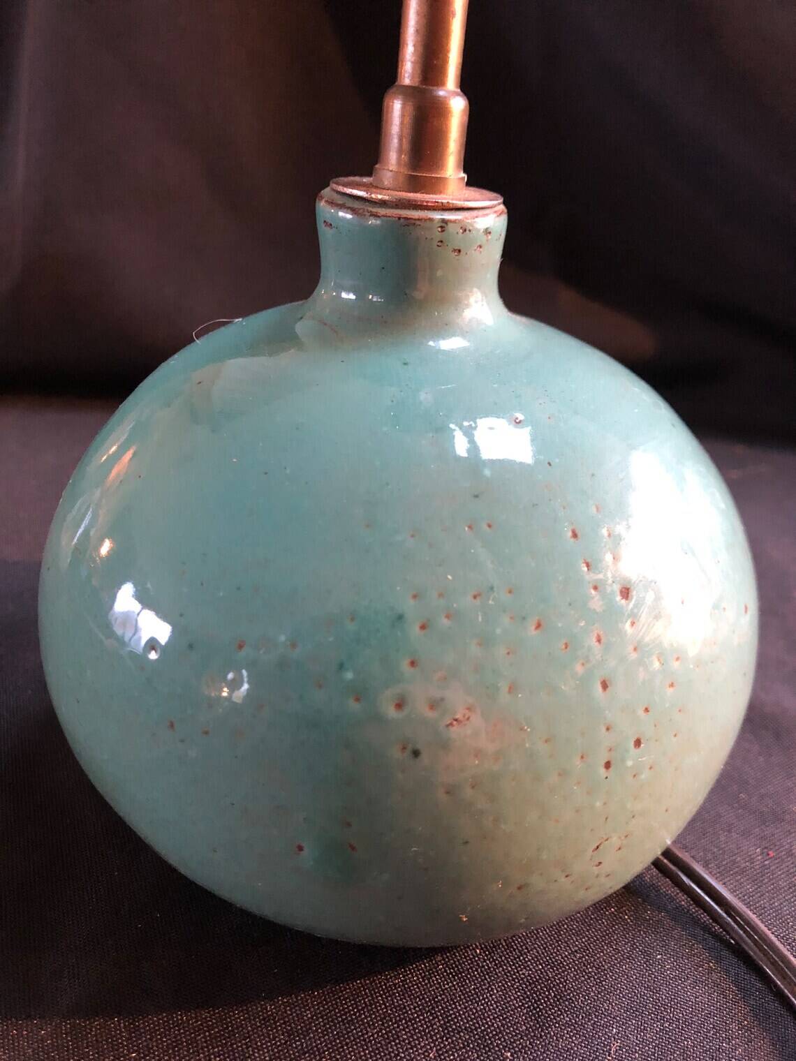Duck blue glazed ceramic lamp base