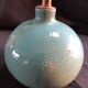Pied de lampe en céramique émaillée bleu canard