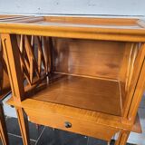 Bedside tables with compass legs in cherry wood