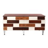 Italian Sideboard in Solid Wood with Steel Legs