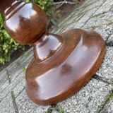 Robust Vintage Wooden Plant Stand, Oak Pedestal Table, Mid Century Pillar for Plants, Rustic Farmhouse Decor, Sturdy Home Accent