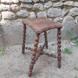Wooden stool with turned legs