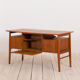 Gunnar Nielsen for Tibergaard teak desk with bar cabinet Denmark 1960s
